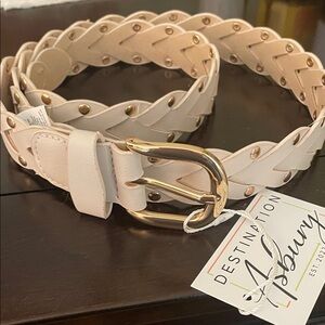 Cream Braided Belt